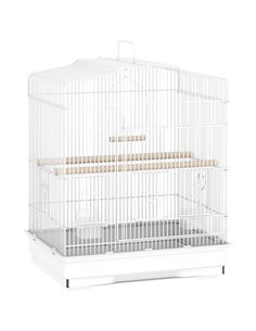 PawHut Large Metal Bird Cage with Perches, Food Bowls, Swing, for Budgies, Parakeets, White