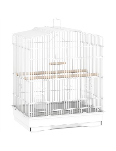PawHut Large Metal Bird Cage with Perches, Food Bowls, Swing, for Budgies, Parakeets, White - pic 176523 | FastDaddyshop