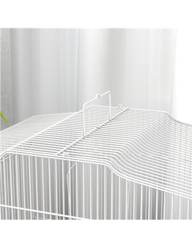 PawHut Large Metal Bird Cage with Perches, Food Bowls, Swing, for Budgies, Parakeets, White