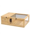 PawHut Tortoise House, Small Reptile Wooden House, with Mesh Roofs, Side Panels, for Turtles, Lizards, Geckos and Snakes