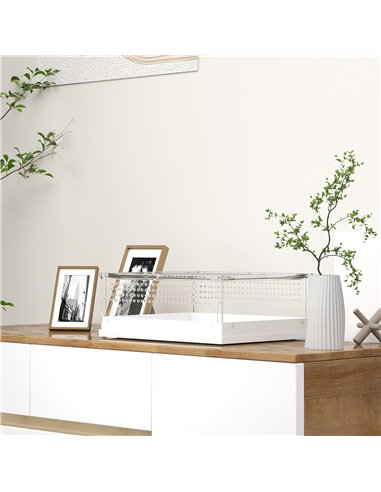 PawHut Acrylic Reptile Terrarium with Top Sliding Door, Vents,  for Snake, Frog, Spider, Gecko, Tarantula, 40 x 30 x 15 cm