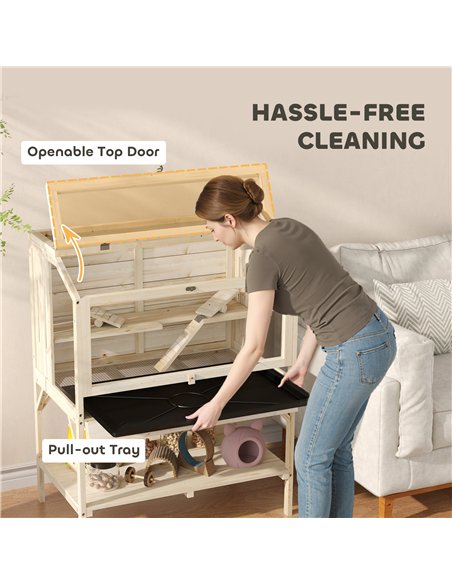 PawHut 2 Tier Wooden Hamster Cage with Shelf and Openable Top - pic 176644 | FastDaddyshop