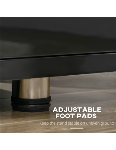 Homcom 1350mm High Gloss TV Stand with Storage Shelf and Drawer, Black