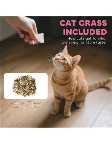 PawHut Cat Scratching Board, 2-in-1 Cardboard Cat House and Hideaway for Indoor Cats, Pink