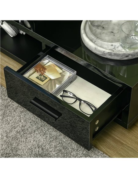 HOMCOM High Gloss TV Unit for TVs up to 45", Modern TV Cabinet with Storage Shelf and Drawer, Entertainment Unit for Living Room - pic 17669 | FastDaddyshop