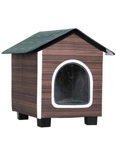 PawHut Insulated Outdoor Cat House, Water-Resistant Feral Cat Shelter with Elevated Base and Cushion, Red-brown