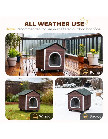 PawHut Insulated Outdoor Cat House, Water-Resistant Feral Cat Shelter with Elevated Base and Cushion, Red-brown - pic 176697 | FastDaddyshop