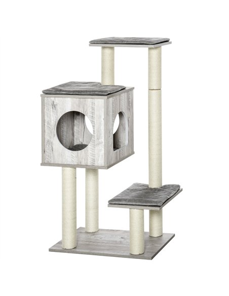 PawHut Cat Tree for Indoor Large Cats 113cm Kitten Tower Condo Jute Scratching Post Kitten Play House Activity Center Furniture - pic 176730 | FastDaddyshop