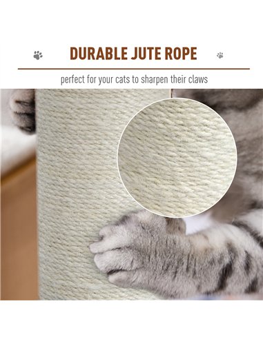 PawHut Cat Tree for Indoor Large Cats 113cm Kitten Tower Condo Jute Scratching Post Kitten Play House Activity Center Furniture