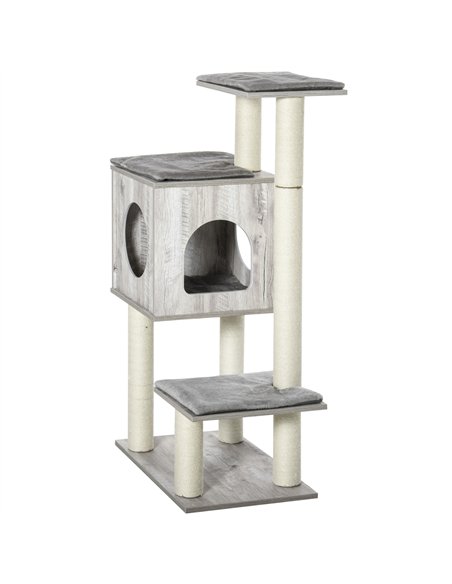 PawHut Cat Tree for Indoor Large Cats 113cm Kitten Tower Condo Jute Scratching Post Kitten Play House Activity Center Furniture - pic 176737 | FastDaddyshop