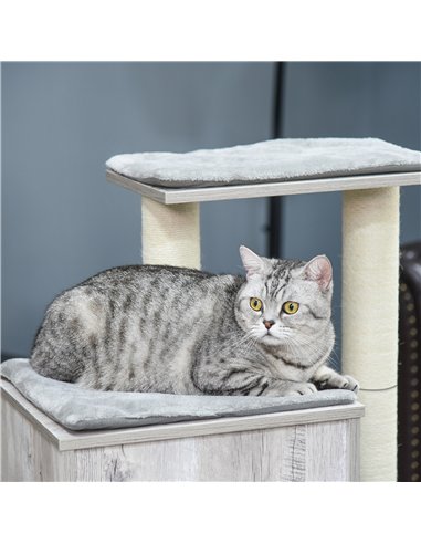 PawHut Cat Tree for Indoor Large Cats 113cm Kitten Tower Condo Jute Scratching Post Kitten Play House Activity Center Furniture