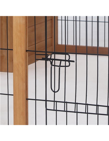 PawHut Rabbit Hutch Outdoor, Guinea Pig House, Bunny Run Cage with Openable Top for 1–2 Rabbits, 123 x 120 x 52cm, Yellow - pic 176747 | FastDaddyshop