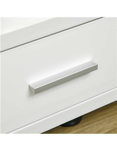Homcom 1350mm High Gloss TV Stand with Storage Shelf and Drawer, White