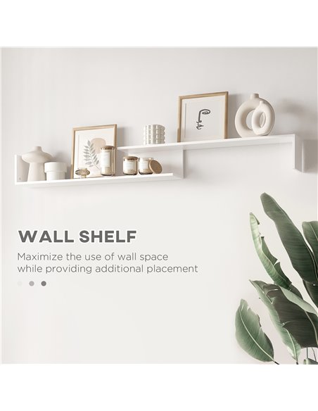 Homcom 1536mm Modern TV Cabinet with Wall Shelf, Storage Shelf, White & Grey - pic 17683 | FastDaddyshop