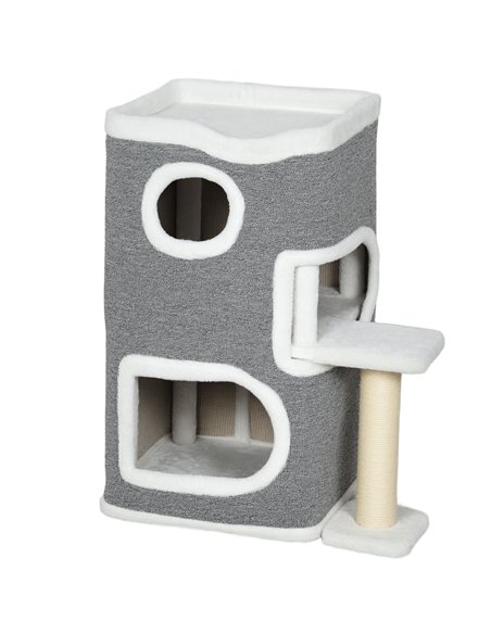 PawHut 75 cm Cat Tree, Cat Tower Condo for Indoor Cats with Scratching Post, Jumping Platform, Grey - pic 176883 | FastDaddyshop