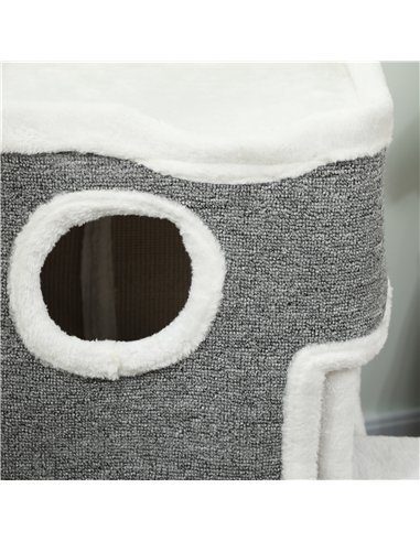 PawHut 75 cm Cat Tree, Cat Tower Condo for Indoor Cats with Scratching Post, Jumping Platform, Grey