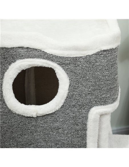 PawHut 75 cm Cat Tree, Cat Tower Condo for Indoor Cats with Scratching Post, Jumping Platform, Grey - pic 176890 | FastDaddyshop