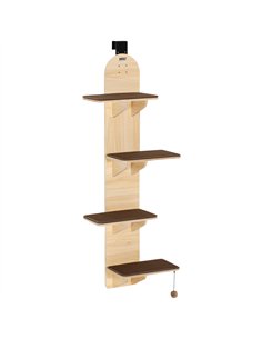 PawHut 4-Level Door Mounted Cat Tree with Washable Plush Mats, Toy Balls, Door Hanging Cat Shelf for Indoor Cats
