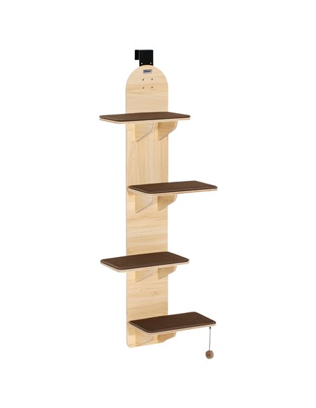 PawHut 4-Level Door Mounted Cat Tree with Washable Plush Mats, Toy Balls, Door Hanging Cat Shelf for Indoor Cats - pic 176928 | FastDaddyshop