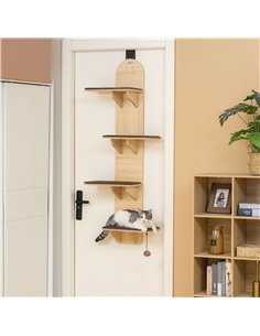 PawHut 4-Level Door Mounted Cat Tree with Washable Plush Mats, Toy Balls, Door Hanging Cat Shelf for Indoor Cats 2