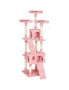 PawHut 173cm Cat Tree Scratching House, Activity Play Centre, Pink
