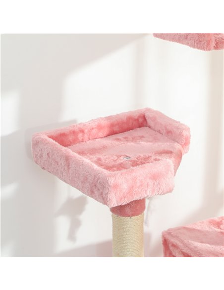 PawHut 173cm Cat Tree Scratching House, Activity Play Centre, Pink - pic 176944 | FastDaddyshop