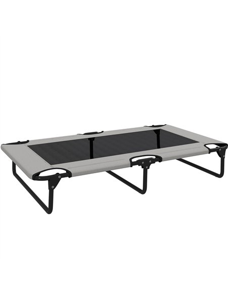 PawHut Portable Raised Dog Bed, Elevated Pet Cot with Breathable Mesh for Indoor Outdoor, for Large Dogs, Light Grey - pic 177000 | FastDaddyshop