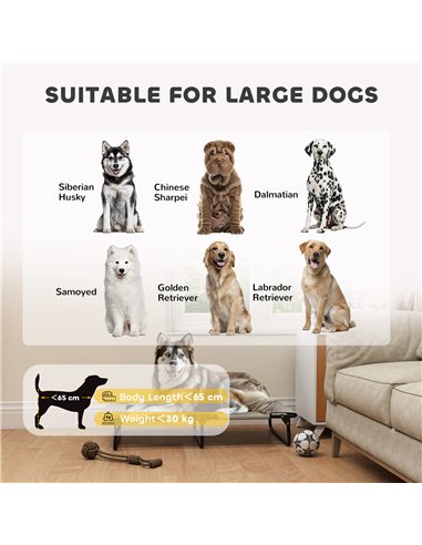 PawHut Portable Raised Dog Bed, Elevated Pet Cot with Breathable Mesh for Indoor Outdoor, for Large Dogs, Light Grey