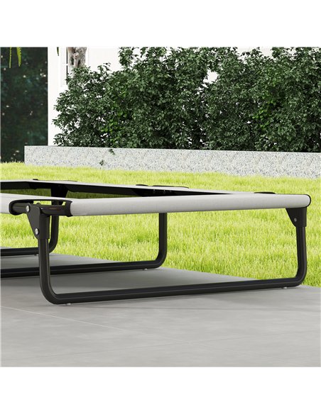 PawHut Portable Raised Dog Bed, Elevated Pet Cot with Breathable Mesh for Indoor Outdoor, for Large Dogs, Light Grey - pic 177008 | FastDaddyshop