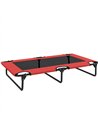 PawHut Portable Raised Dog Bed, Elevated Pet Cot with Breathable Mesh for Indoor Outdoor, for Large Dogs, Red