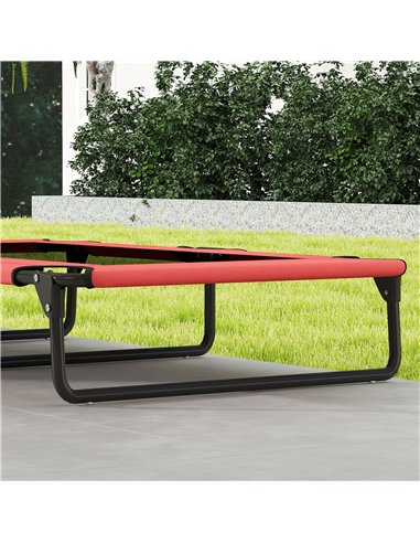 PawHut Portable Raised Dog Bed, Elevated Pet Cot with Breathable Mesh for Indoor Outdoor, for Large Dogs, Red