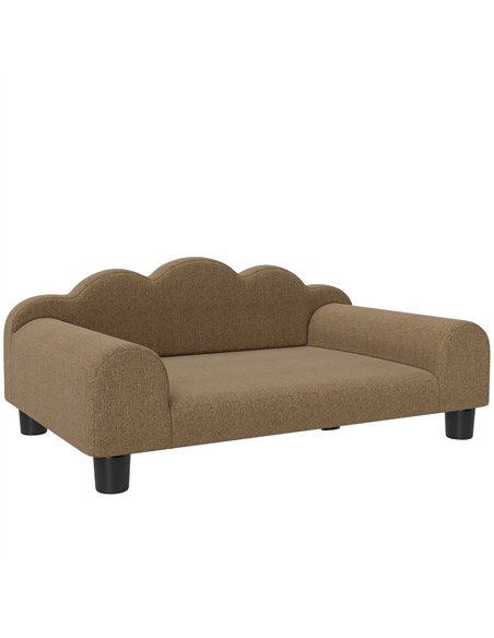 PawHut Elevated Dog Sofa Bed, Breathable Pet Sofa with Backrest and Armrest for Small Dogs, Brown - pic 177027 | FastDaddyshop
