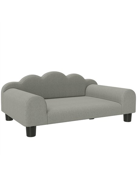 PawHut Elevated Dog Sofa Bed, Breathable Pet Sofa with Backrest and Armrest for Small Dogs, Grey - pic 177036 | FastDaddyshop