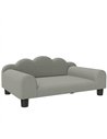 PawHut Elevated Dog Sofa Bed, Breathable Pet Sofa with Backrest and Armrest for Small Dogs, Grey