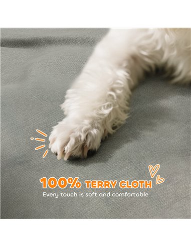 PawHut Elevated Dog Sofa Bed, Breathable Pet Sofa with Backrest and Armrest for Small Dogs, Grey