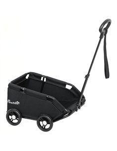 PawHut Pet Wagon Cart, Dog Stroller for Small Dogs and Cats with 4 Wheels, Safety Straps, Storage Bag, Mat