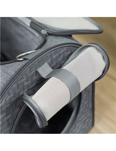 PawHut Soft Sided Cat Carrier Bag, Portable Foldable Pet Carrier with Shoulder Strap & Removable Mat for Small Pet Up to 10kg