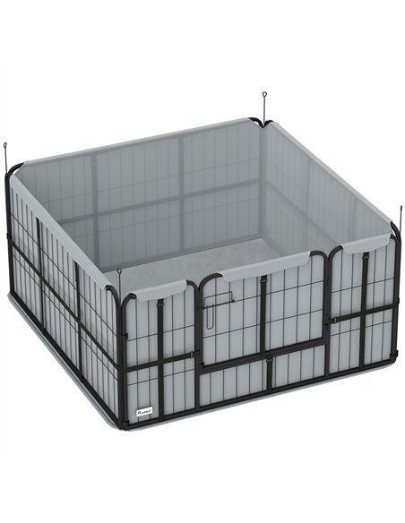 PawHut Steel Dog Whelping Box with Washable Whelping Pad, Wind-Resistant Cloth, for Small, Medium Dogs, 122 x 122 x 60cm - pic 177090 | FastDaddyshop