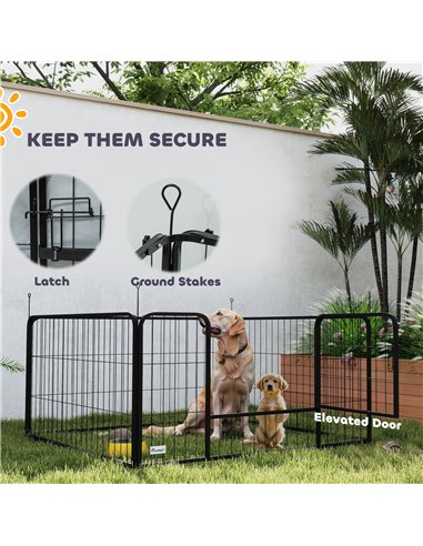 PawHut Steel Dog Whelping Box with Washable Whelping Pad, Wind-Resistant Cloth, for Small, Medium Dogs, 122 x 122 x 60cm