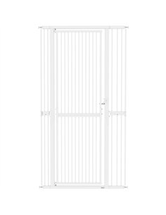 PawHut 180cm Extra Tall Pet Gate with 3.5 cm Narrow Gap, Pressure Mounted No Drilling Cat Gate for Doorways, 76-104cm Width