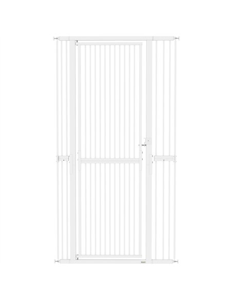 PawHut 180cm Extra Tall Pet Gate with 3.5 cm Narrow Gap, Pressure Mounted No Drilling Cat Gate for Doorways, 76-104cm Width - pic 177108 | FastDaddyshop