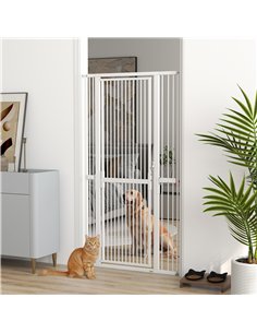 PawHut 180cm Extra Tall Pet Gate with 3.5 cm Narrow Gap, Pressure Mounted No Drilling Cat Gate for Doorways, 76-104cm Width 2