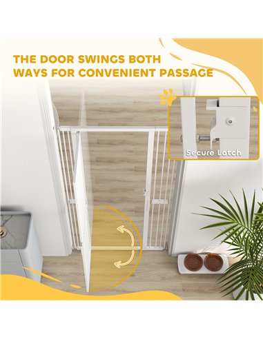 PawHut 180cm Extra Tall Pet Gate with 3.5 cm Narrow Gap, Pressure Mounted No Drilling Cat Gate for Doorways, 76-104cm Width