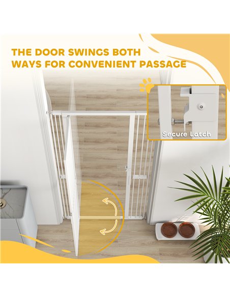 PawHut 180cm Extra Tall Pet Gate with 3.5 cm Narrow Gap, Pressure Mounted No Drilling Cat Gate for Doorways, 76-104cm Width - pic 177114 | FastDaddyshop