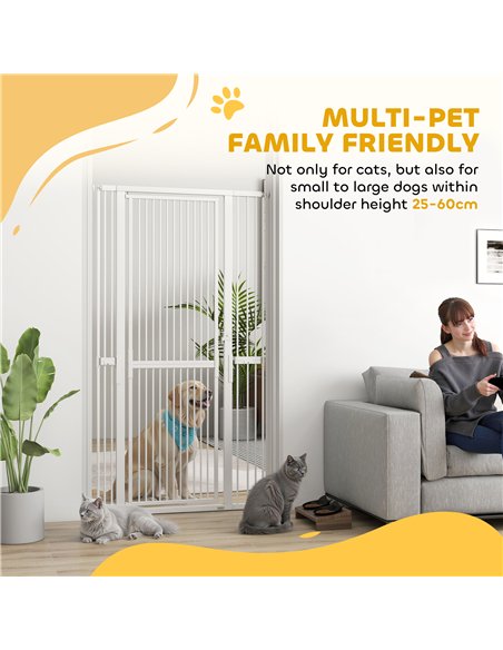 PawHut 180cm Extra Tall Pet Gate with 3.5 cm Narrow Gap, Pressure Mounted No Drilling Cat Gate for Doorways, 76-104cm Width - pic 177116 | FastDaddyshop