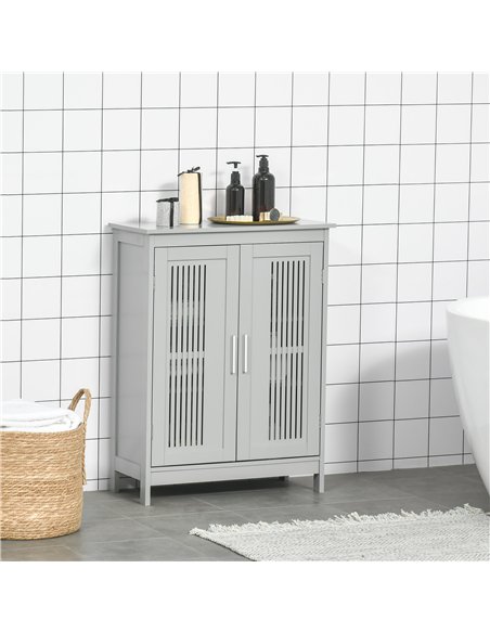 kleankin Modern Bathroom Floor Cabinet - Grey - pic 177163 | FastDaddyshop