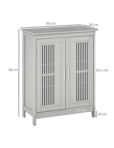 kleankin Modern Bathroom Floor Cabinet - Grey