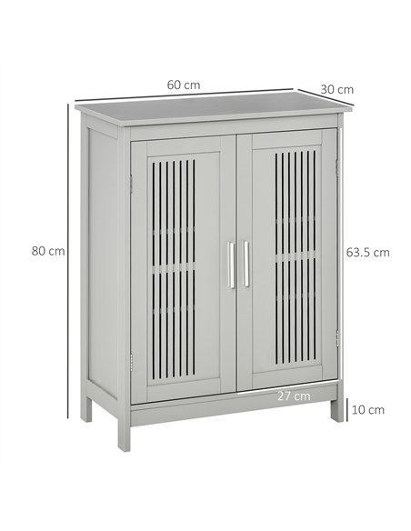 kleankin Modern Bathroom Floor Cabinet - Grey - pic 177164 | FastDaddyshop