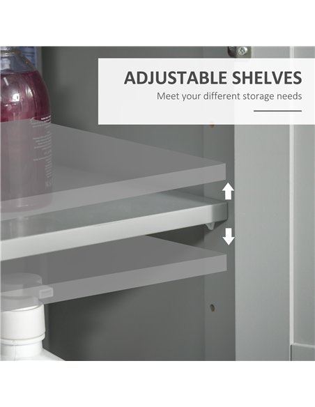 kleankin Modern Bathroom Floor Cabinet - Grey - pic 177166 | FastDaddyshop