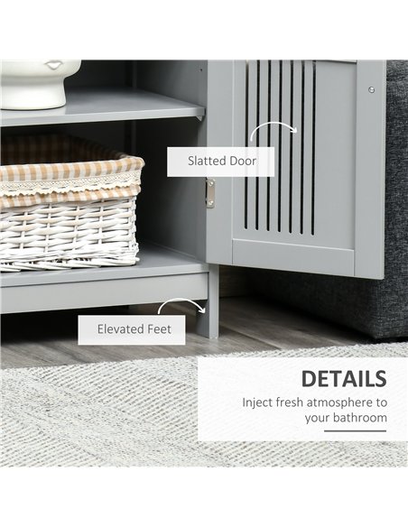 kleankin Modern Bathroom Floor Cabinet - Grey - pic 177167 | FastDaddyshop